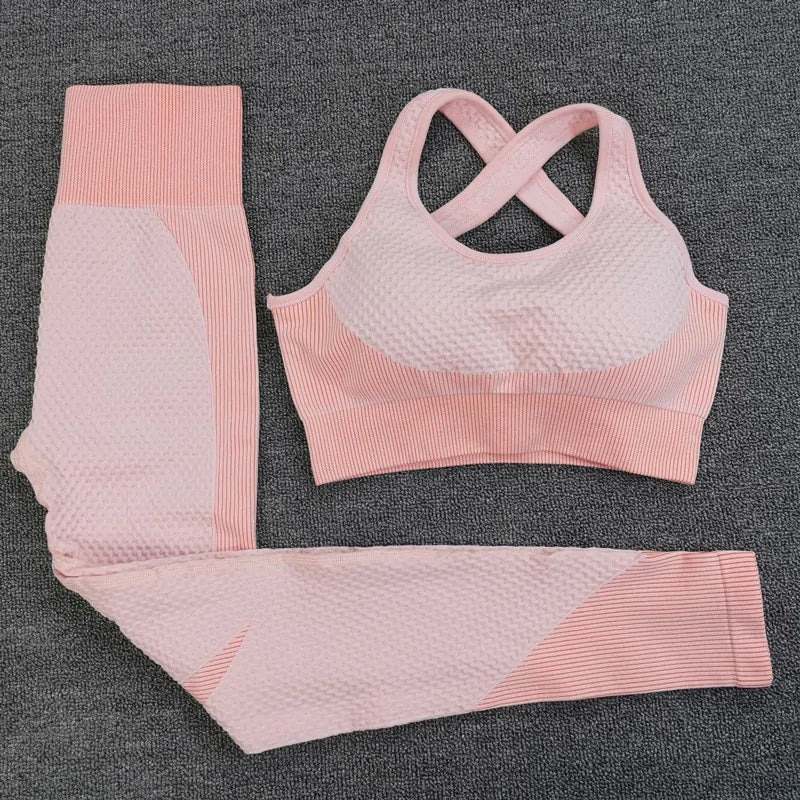 Seamless Ribbed 2-Piece Women's Workout Set